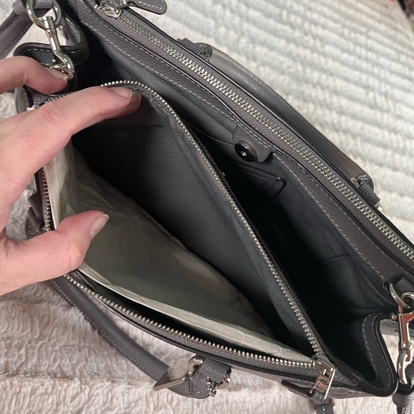 Coach Mini Surrey Carryall Bag Grey Crossgrain Leather NWT - Picture 12 of 13